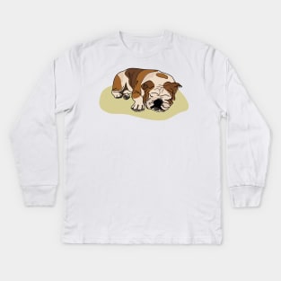 Hand drawn puppy sleeping Kids Long Sleeve T-Shirt